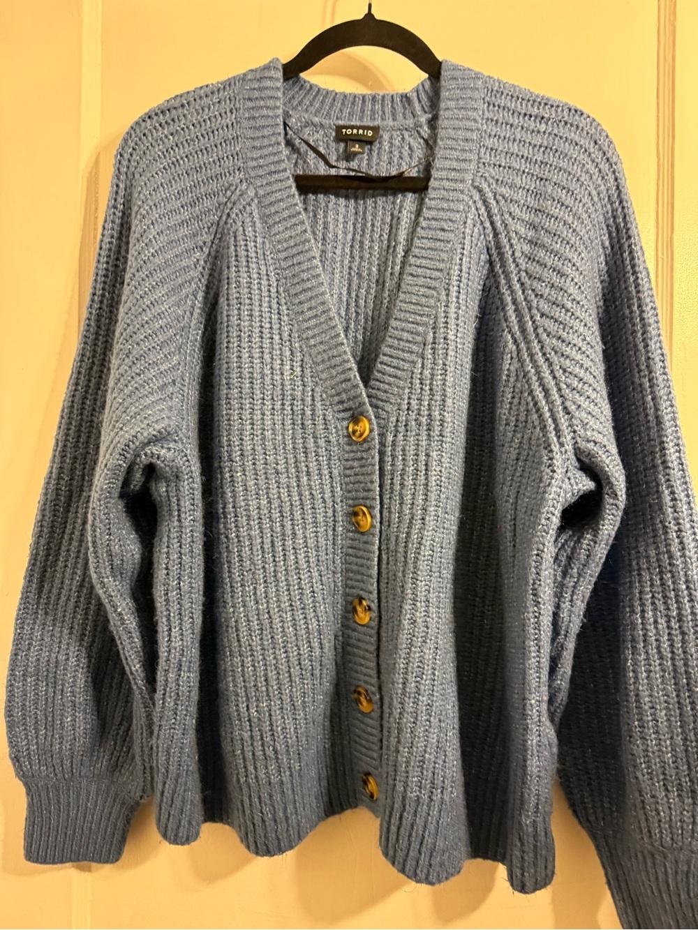 torrid Dusty Blue Ribbed Button Cardigan